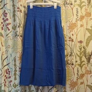 Old Navy Blue Elastic Waist Maxi Skirt 100% Cotton